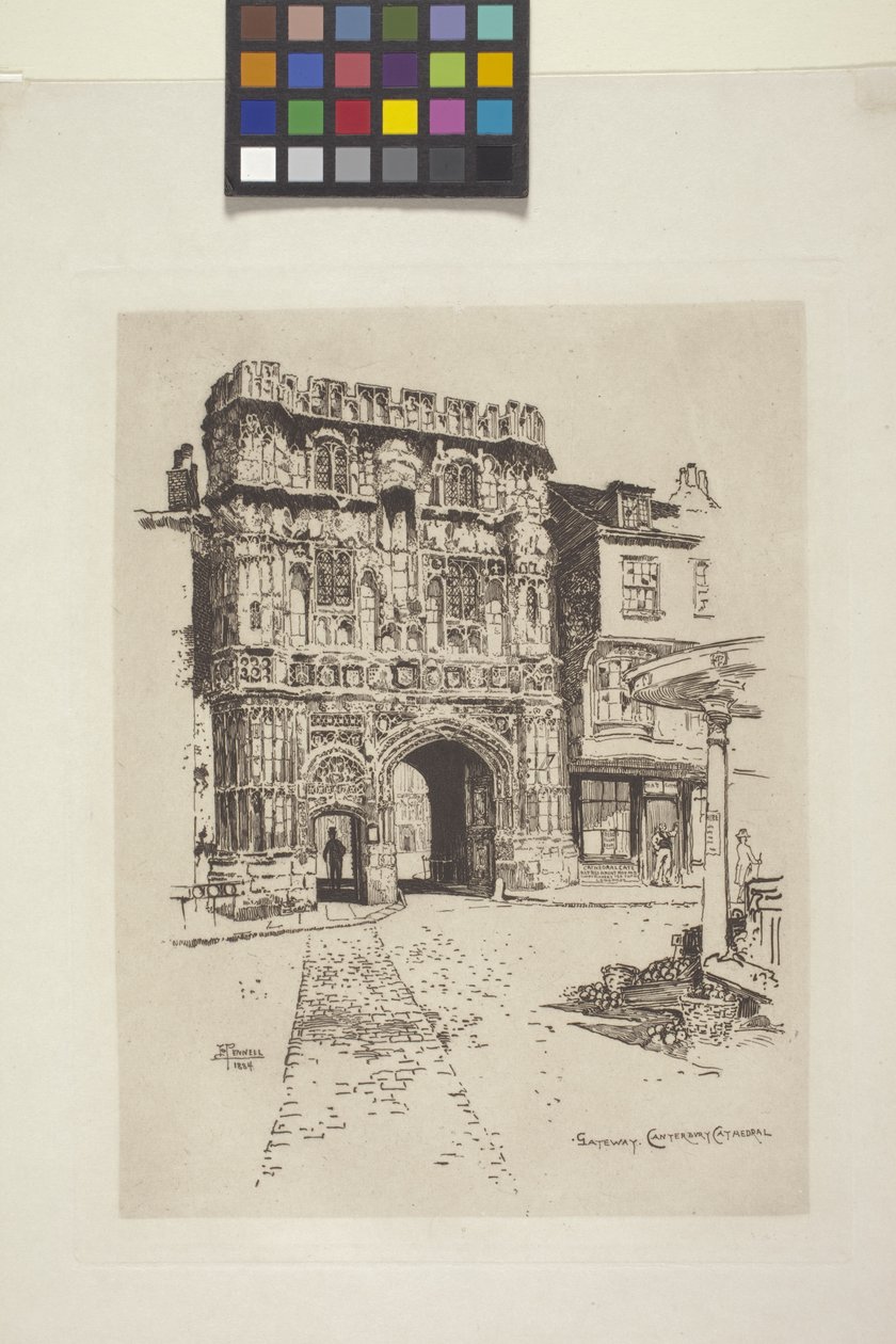 Gateway, Canterbury Cathedral by Joseph Pennell