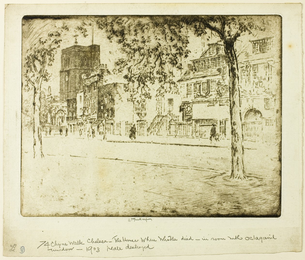 House Where Whistler Died by Joseph Pennell