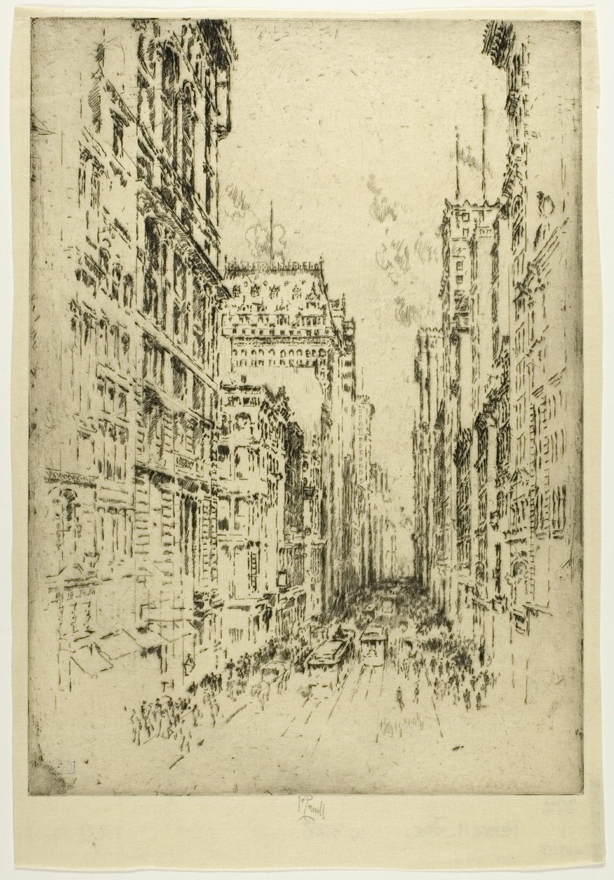 Lower Broadway by Joseph Pennell