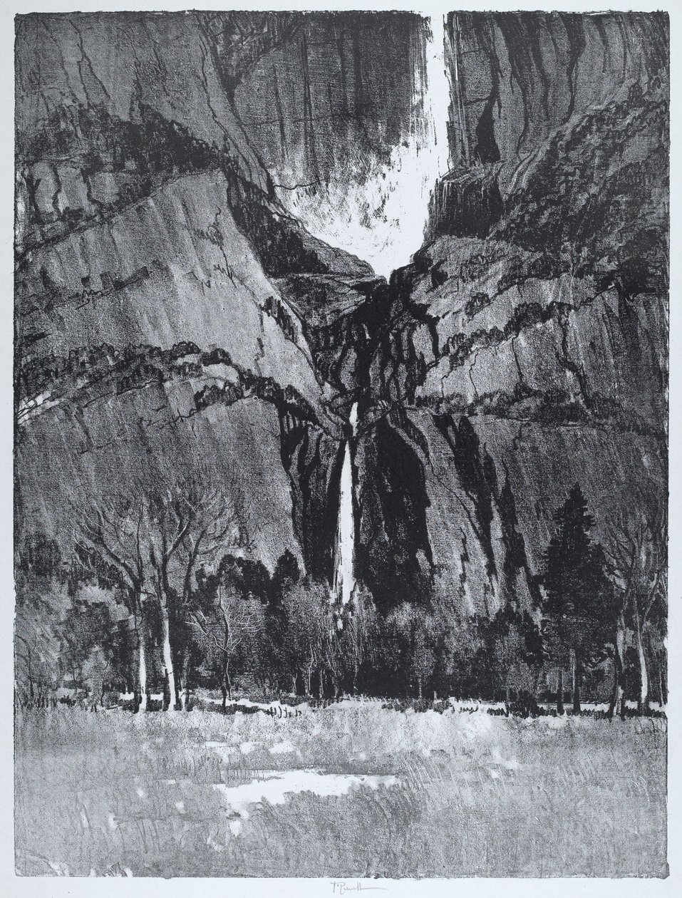 Lower Falls, Yosemite by Joseph Pennell