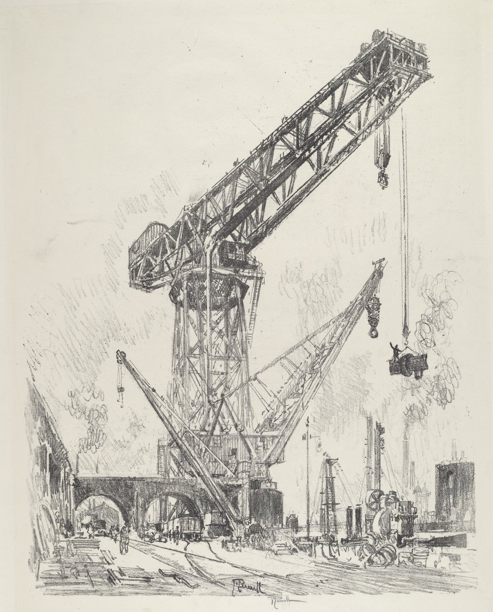 Made in Germany, the Great Crane by Joseph Pennell