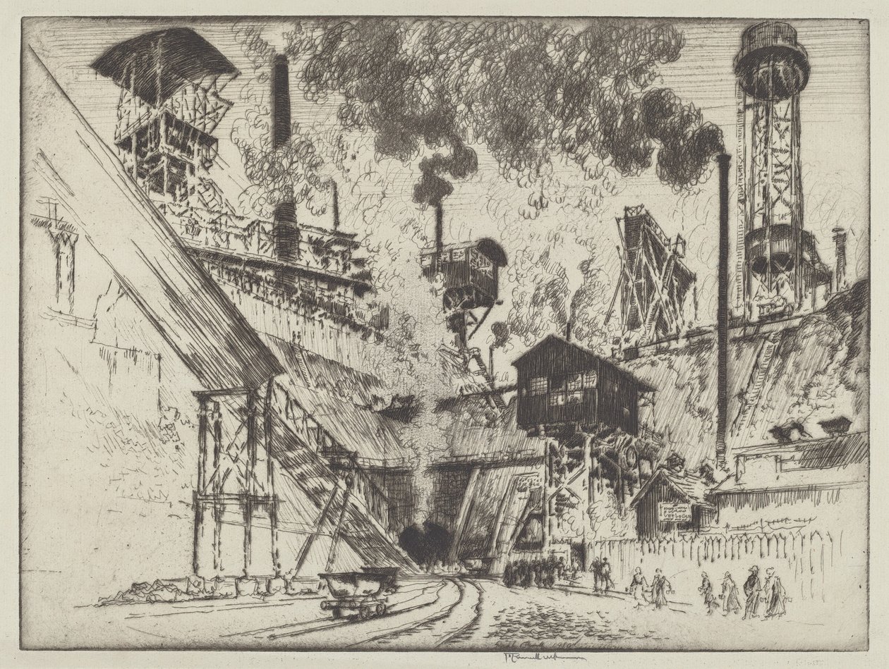 Mouth of the Mine, Ruhrort near Oberhausen by Joseph Pennell