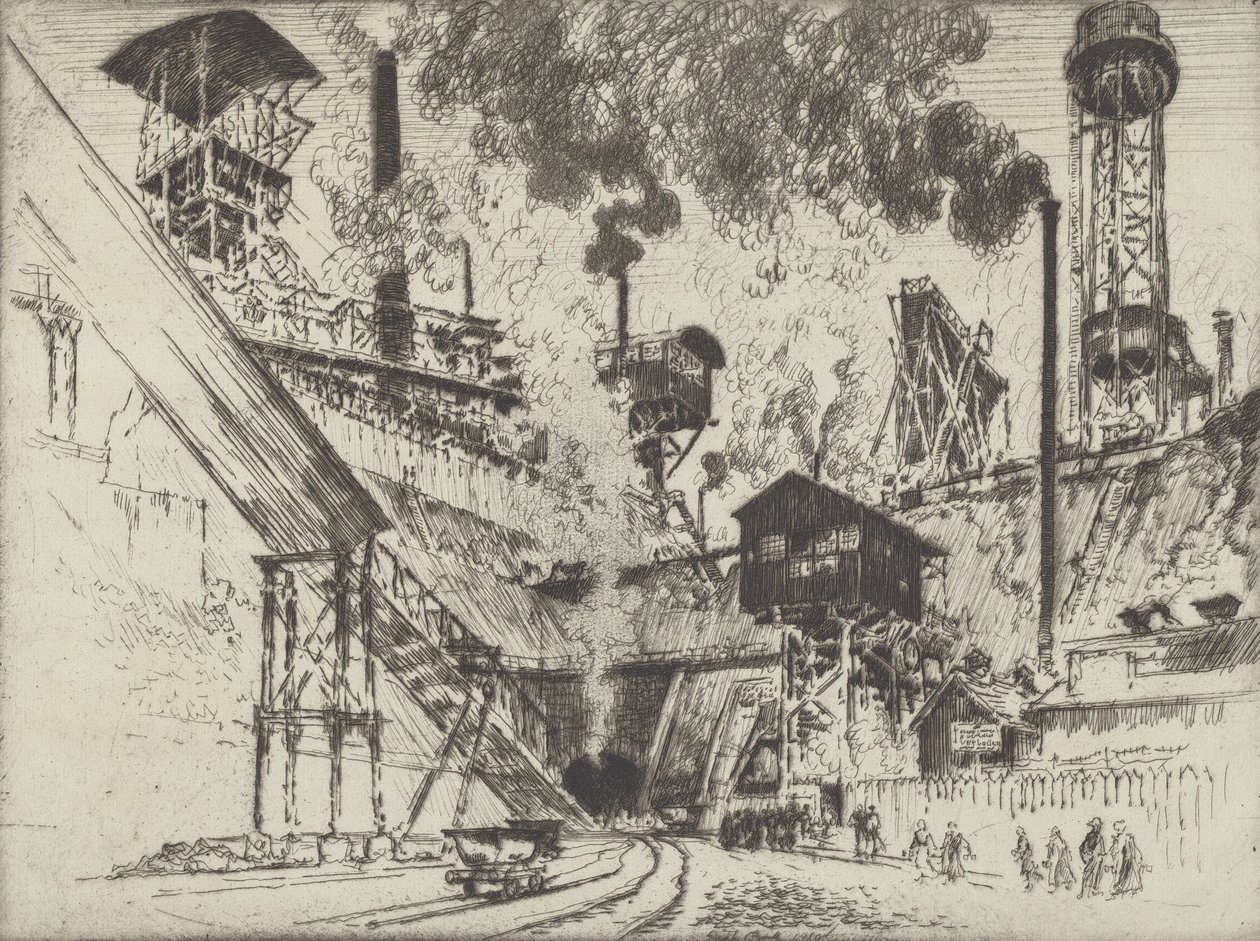 Mouth of the Mine, Ruhrort near Oberhausen by Joseph Pennell