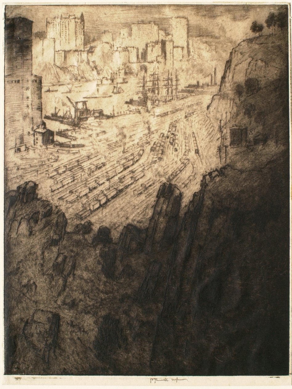 Palisades and Palaces, New York by Joseph Pennell