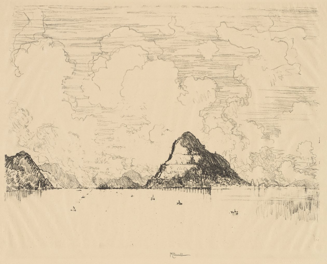 Panama: Entrance to the Canal from the Pacific, 1912 by Joseph Pennell