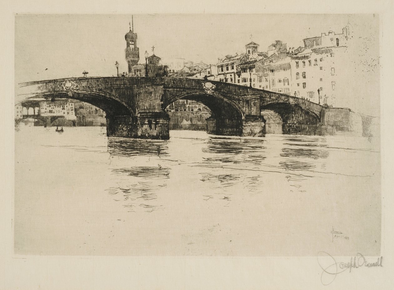 Ponte Santa Trinita, Florence by Joseph Pennell