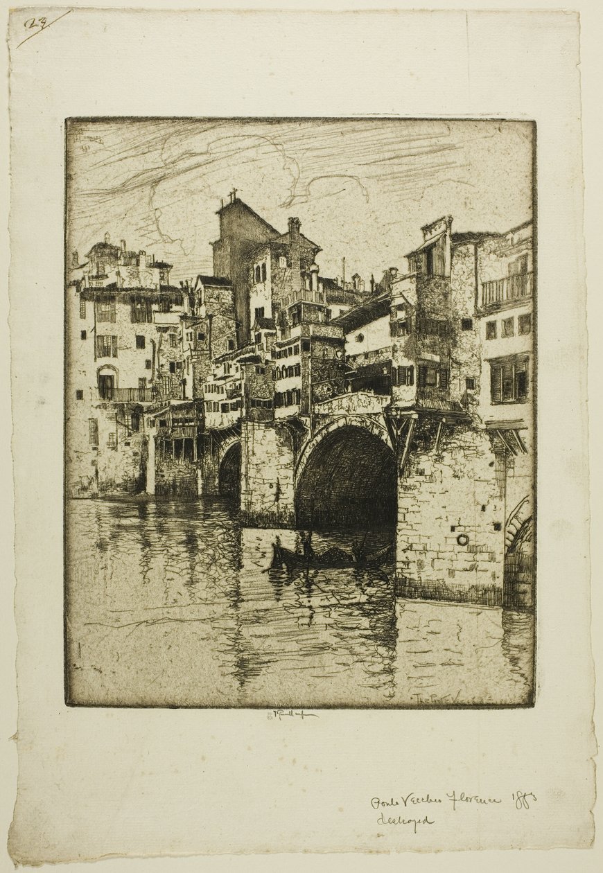 Ponte Vecchio, Florence by Joseph Pennell