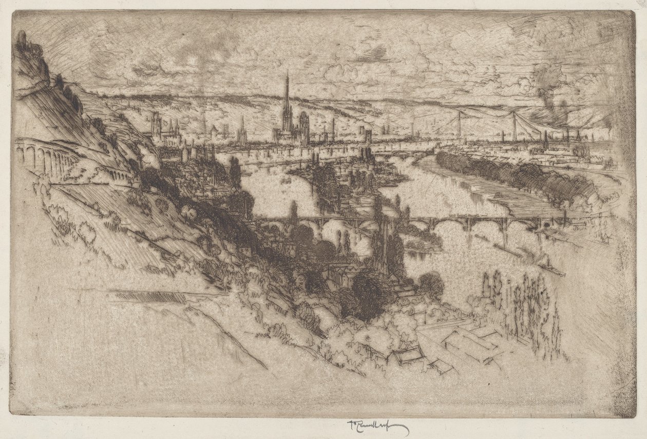 Rouen, from Bon Secours by Joseph Pennell
