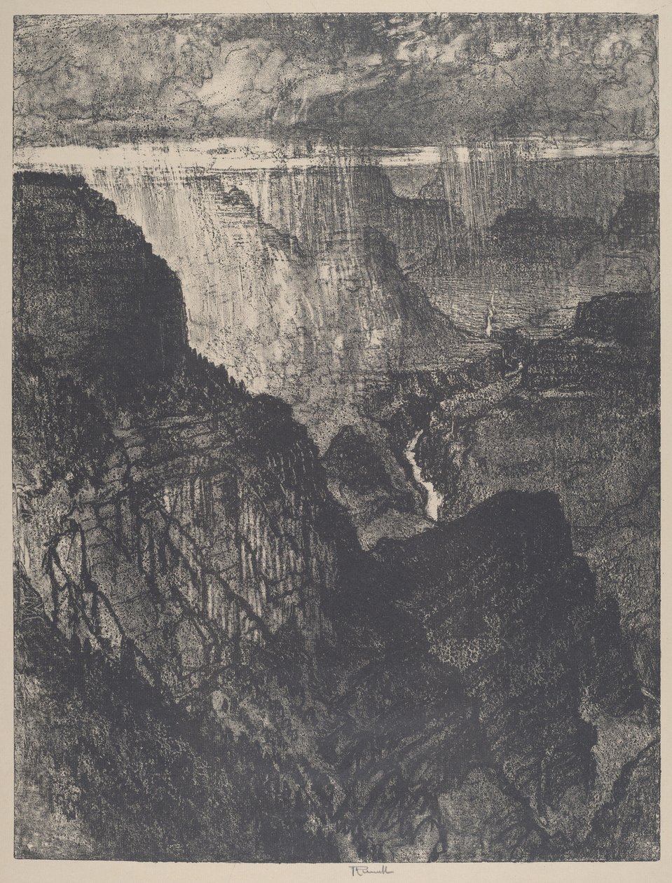 Storm in the Grand Canyon by Joseph Pennell