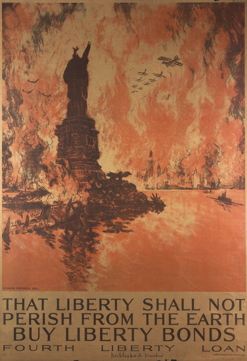That Liberty Shall Not Perish From The Earth, Buy Liberty Bonds, First World War poster by Joseph Pennell