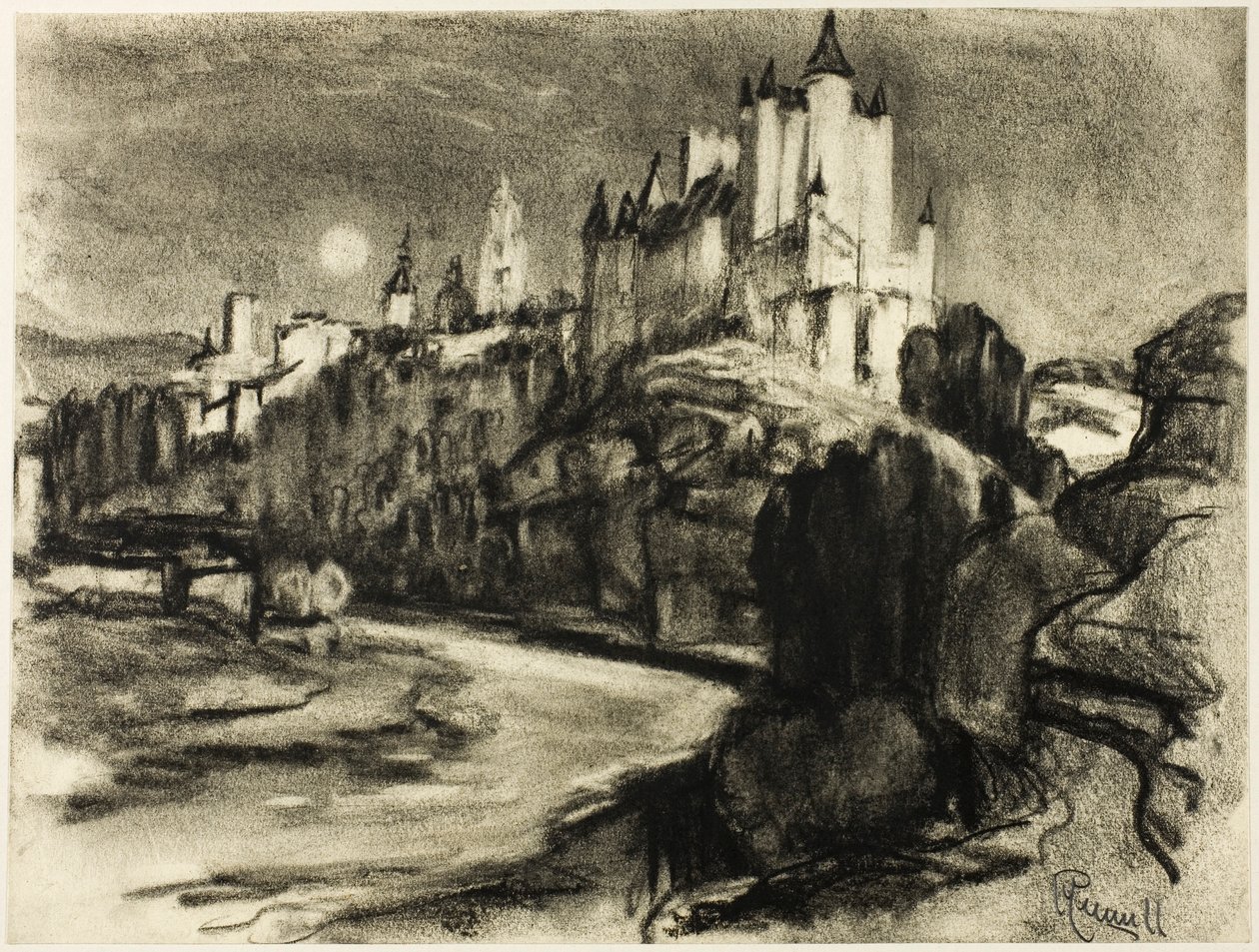 The Alcazar, Segovia by Joseph Pennell