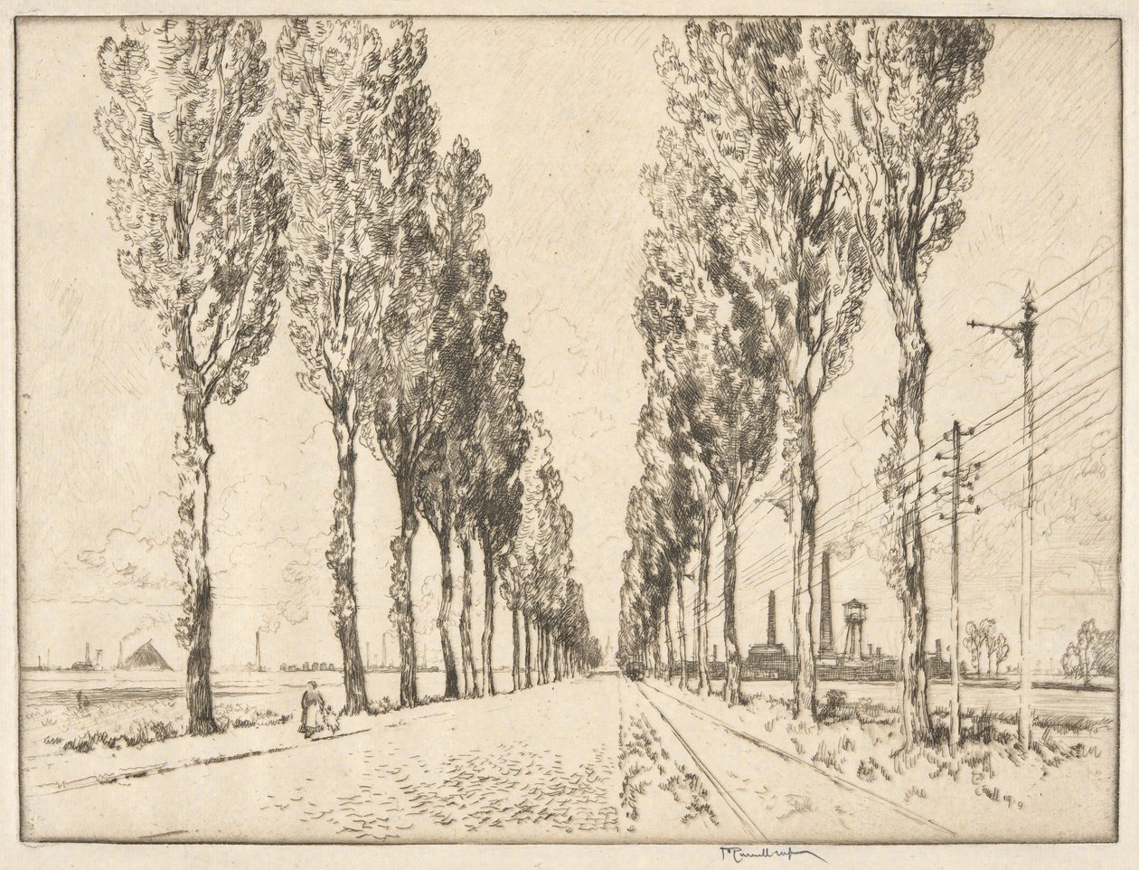 The Avenue near Valenciennes by Joseph Pennell