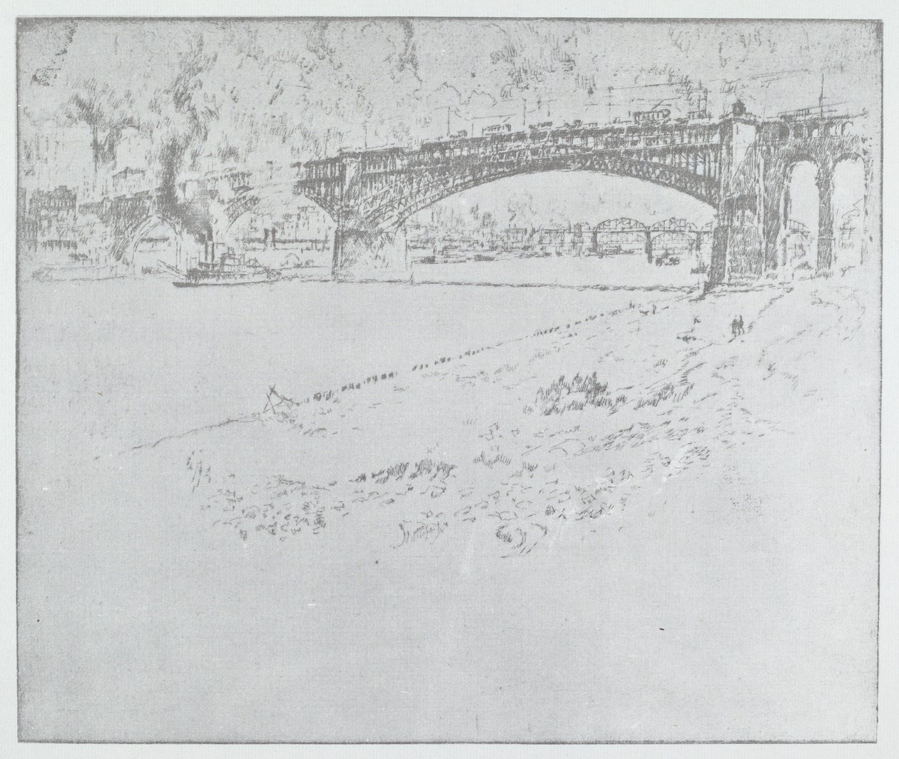 The Eads Bridge, St. Louis [top], 1919 or after by Joseph Pennell