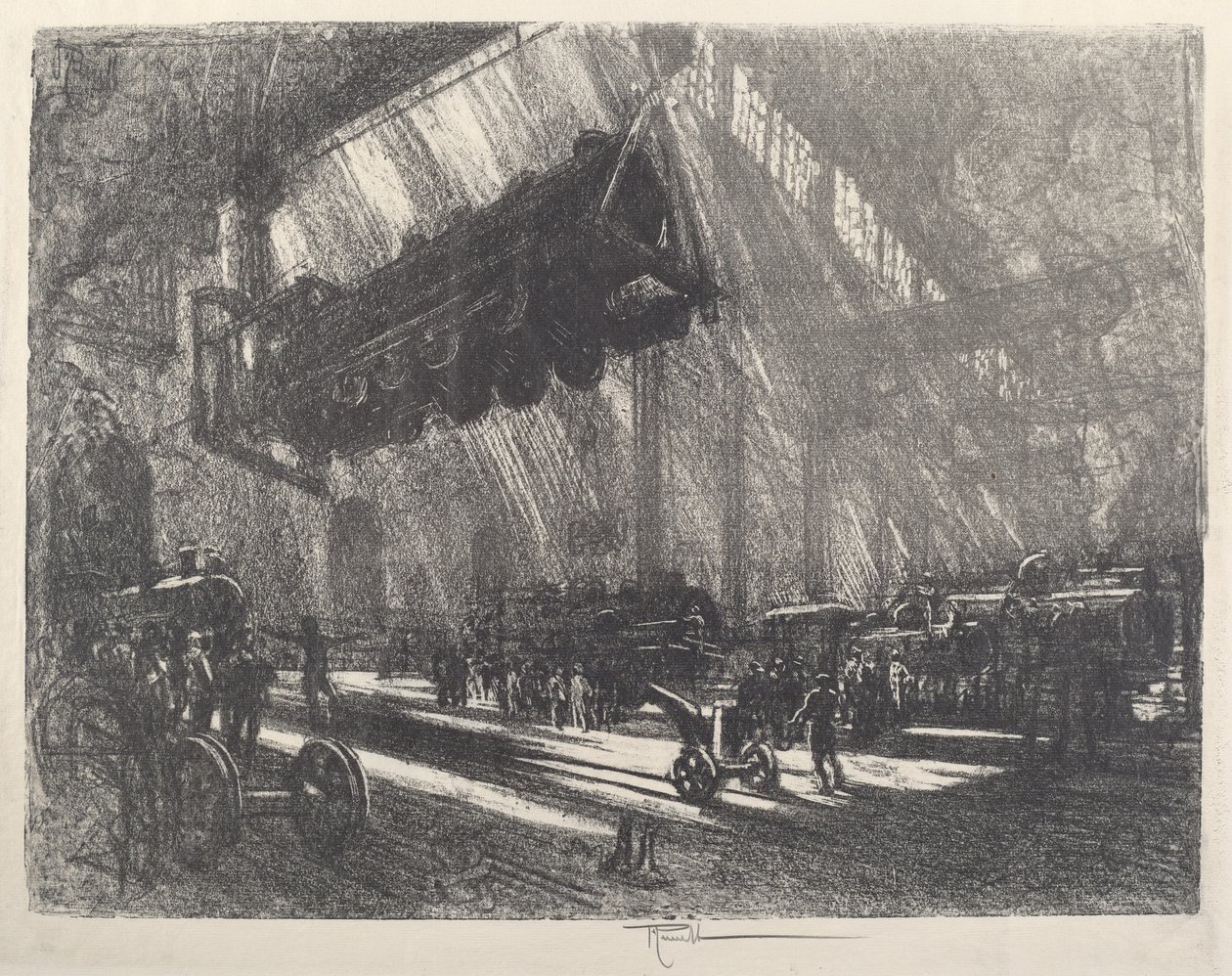 The Flying Locomotive, 1917 by Joseph Pennell