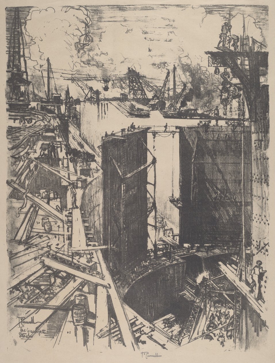 The Guard Gate, Gatun Lock, 1912 by Joseph Pennell