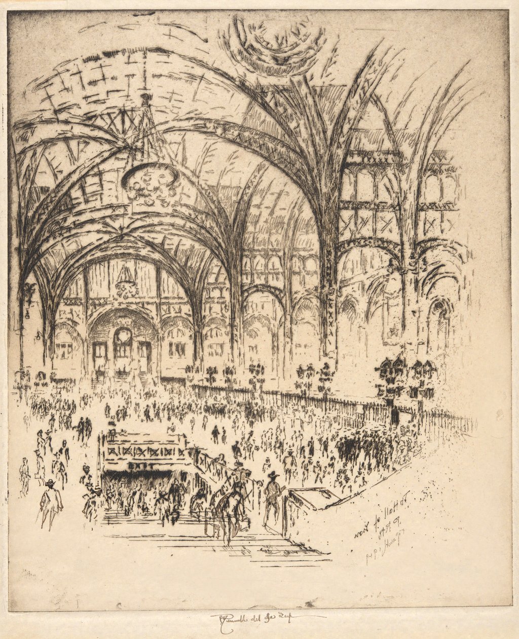 The Hall of Iron, Pennsylvania Station, New York by Joseph Pennell