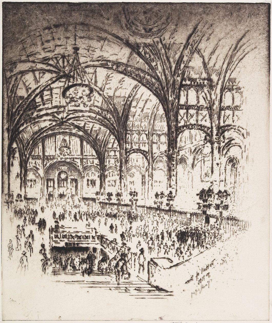 The Hall of Iron, Pennsylvania Station, New York by Joseph Pennell