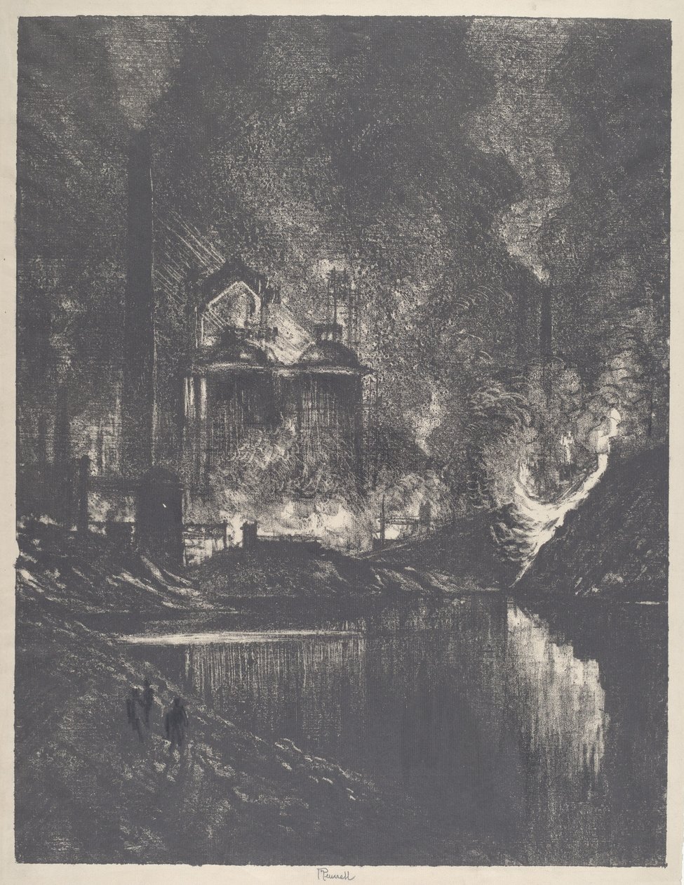 The Lake of Fire, Charleroi by Joseph Pennell
