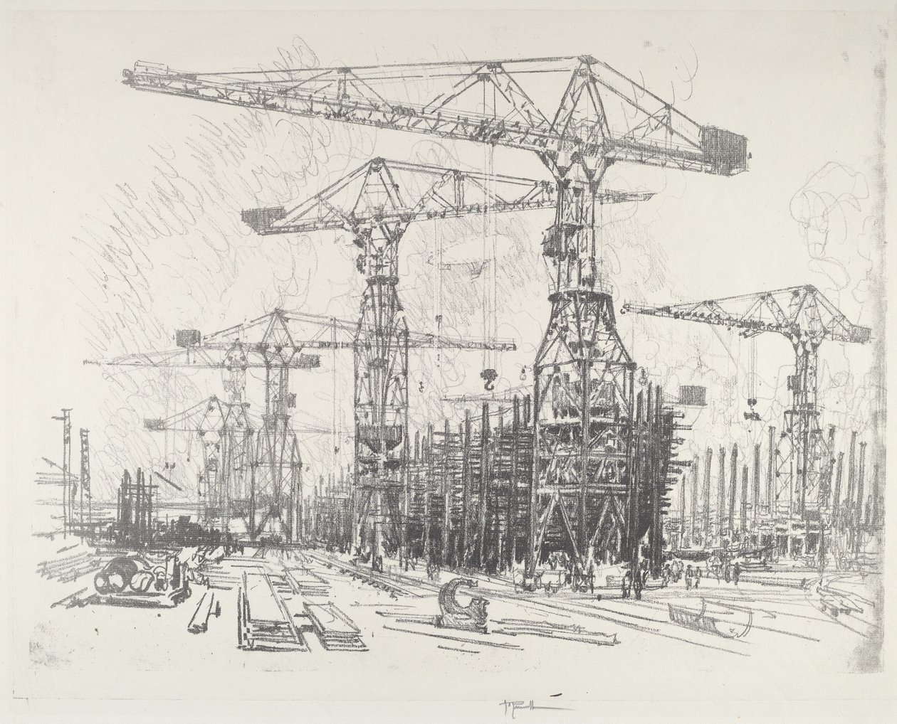 The Old Shipyard by Joseph Pennell