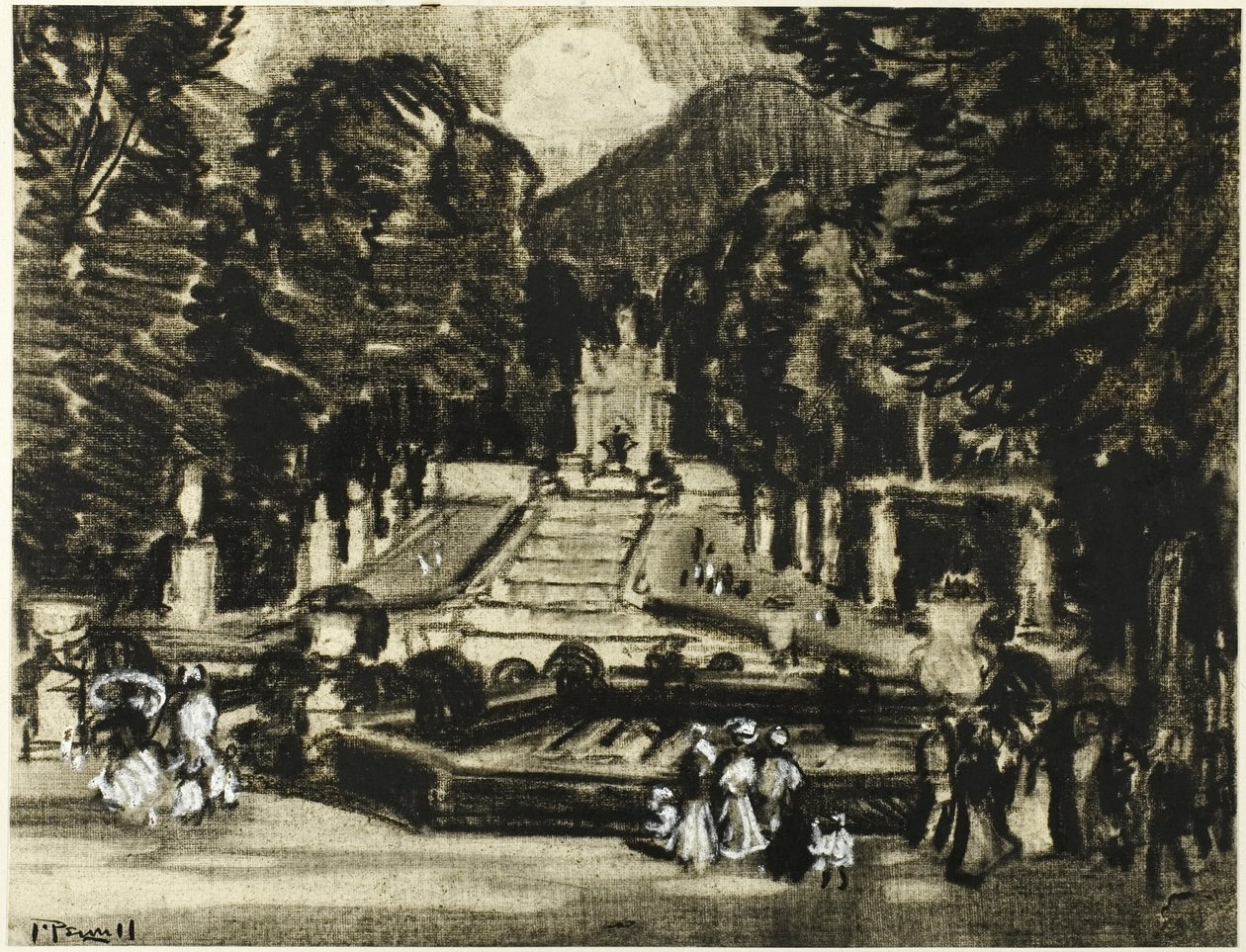 The Park, La Granja by Joseph Pennell
