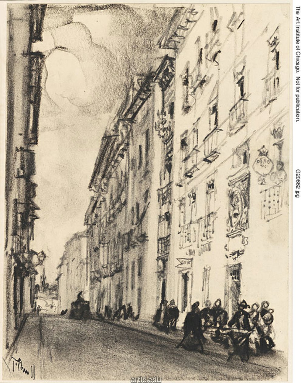 The Street of Cervantes and Lope de Vega, Madrid by Joseph Pennell