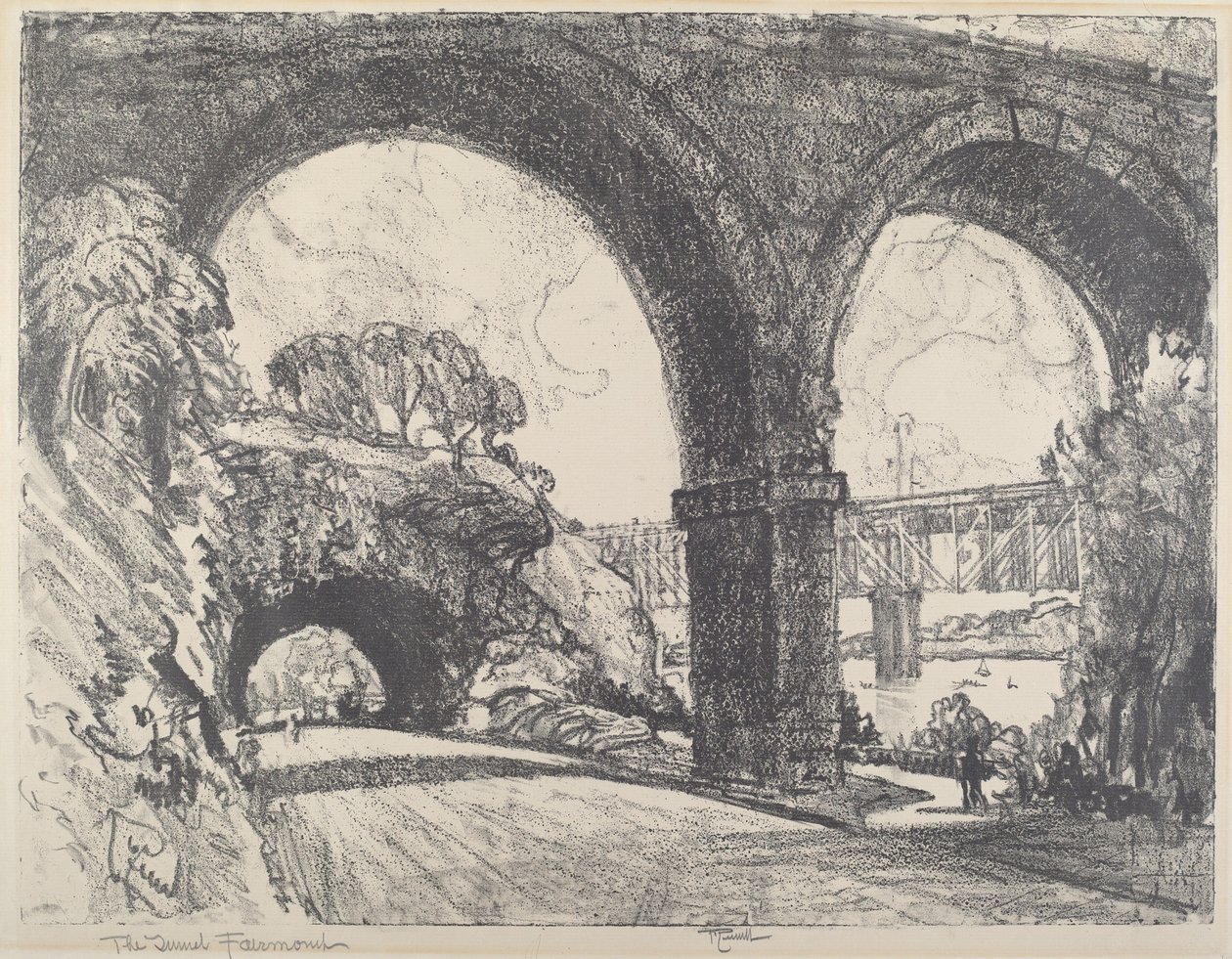 The Tunnel in the Park, 1912 by Joseph Pennell