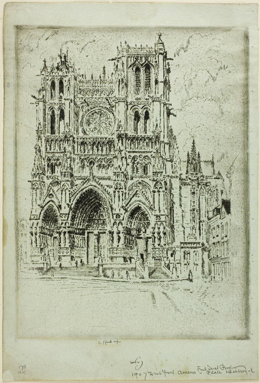 The West Front, Amiens by Joseph Pennell