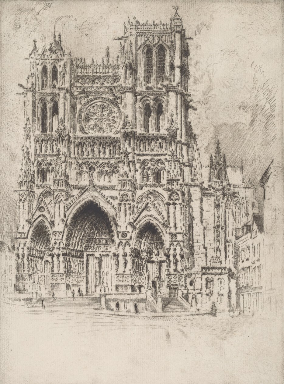 The West Front, Amiens, 1907 by Joseph Pennell