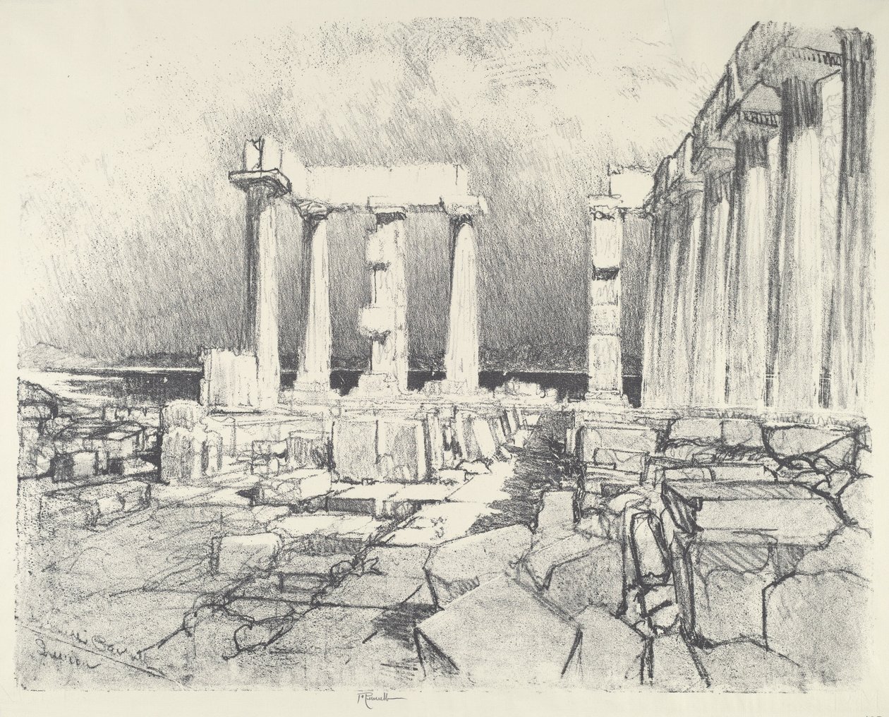 The Wine-Dark Sea, Sunium, 1913 by Joseph Pennell