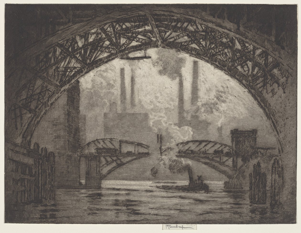 Under the Bridges, Chicago by Joseph Pennell