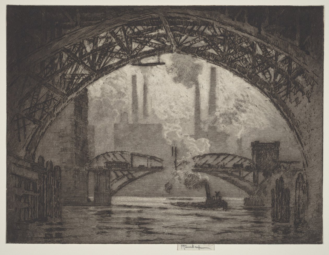 Under the Bridges, Chicago by Joseph Pennell