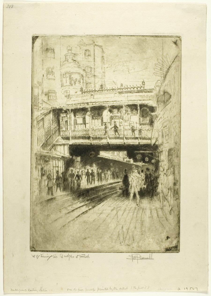 Westminster Bridge Station by Joseph Pennell