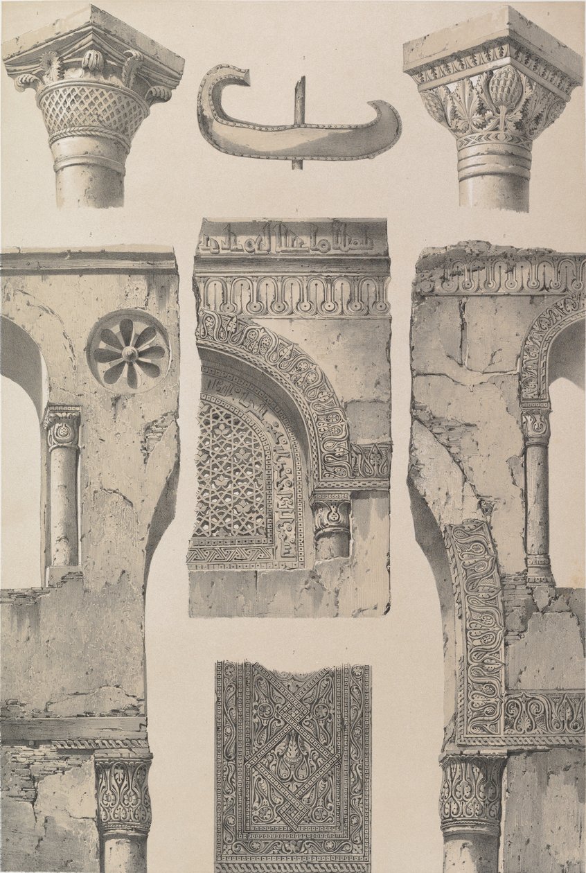 Details, Mosque of Ibn Tulun, 1843 by Joseph Philibert Girault De Prangey
