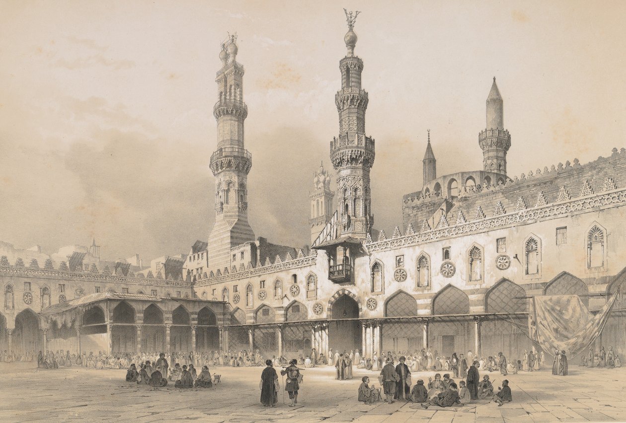 Courtyard of the Al-Azhar Mosque, Cairo by Joseph Philibert Girault De Prangey