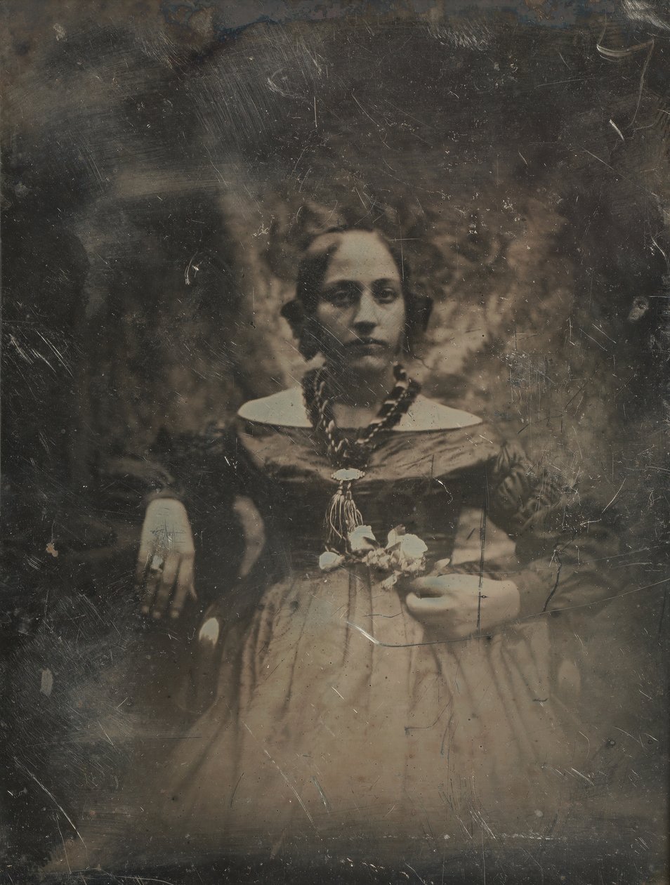 Young woman holding a flower, ca. 1842 by Joseph Philibert Girault De Prangey