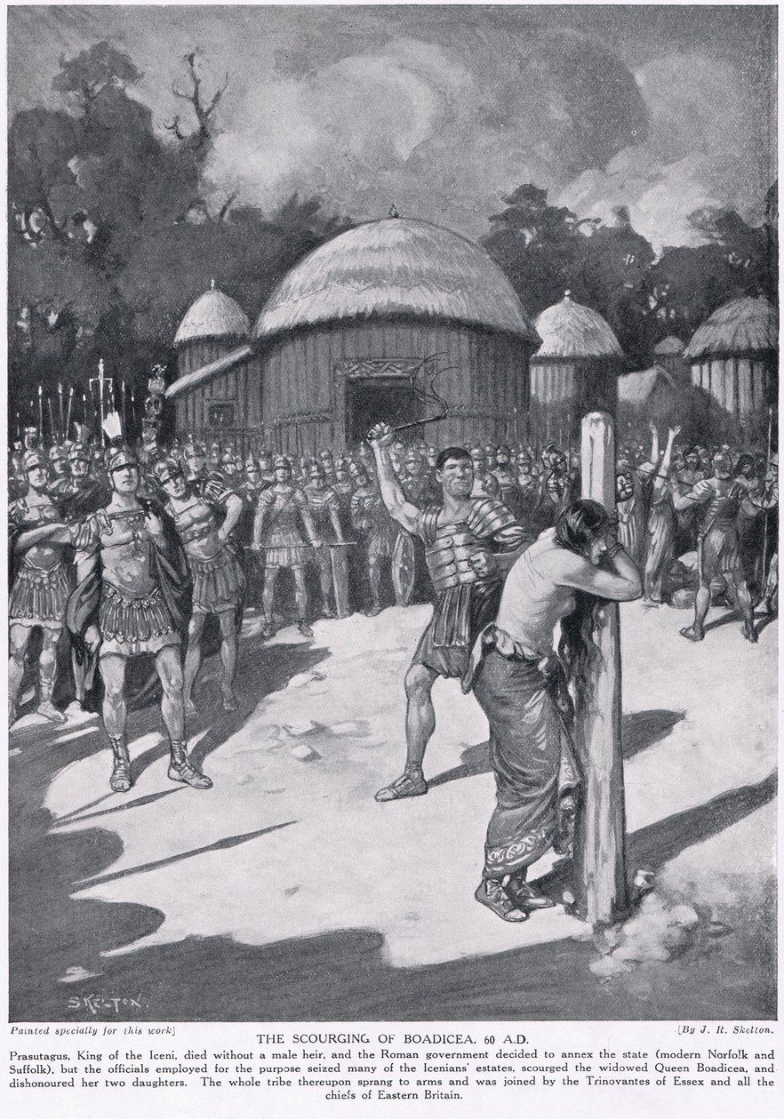 The Scourging of Boadicea, illustration from 'Hutchinson's History of ...