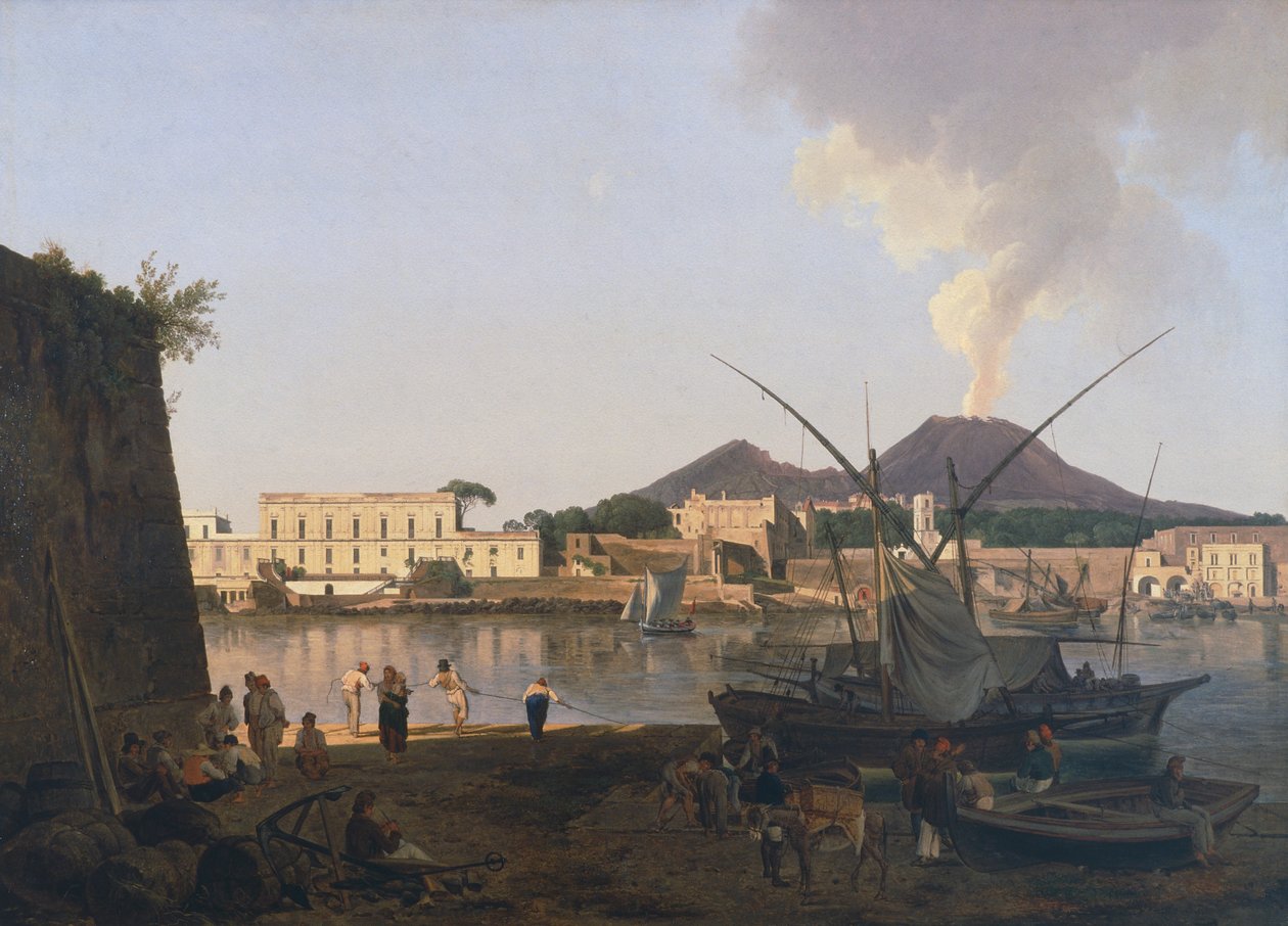 The port of Granatello in Portici, near Naples, Italy 20th Century by Joseph Rebell