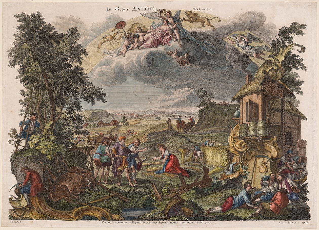 Summer by Joseph Sebastian Klauber, Johann Baptist Klauber, after Johann Wolfgang Baumgartner