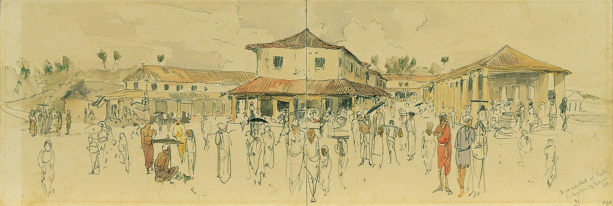 Fish Market in Point de Galle, Ceylon (Sri Lanka) by Joseph Selleny