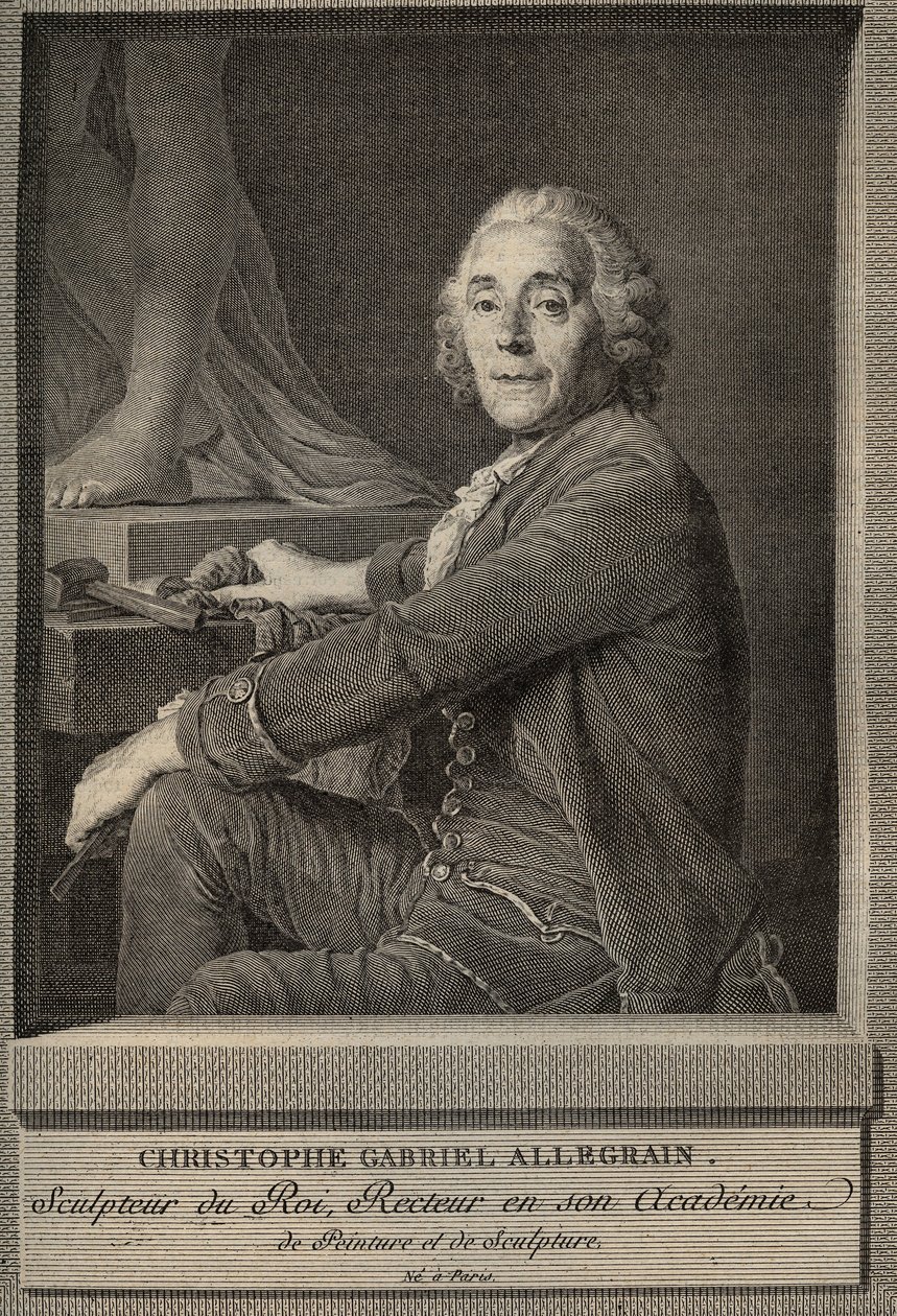 Portrait of Christophe-Gabriel Allegrain (1710-1795), French sculptor (engraving after the painting by Joseph-Siffrein Duplessis) by Joseph Siffred (after) Duplessis