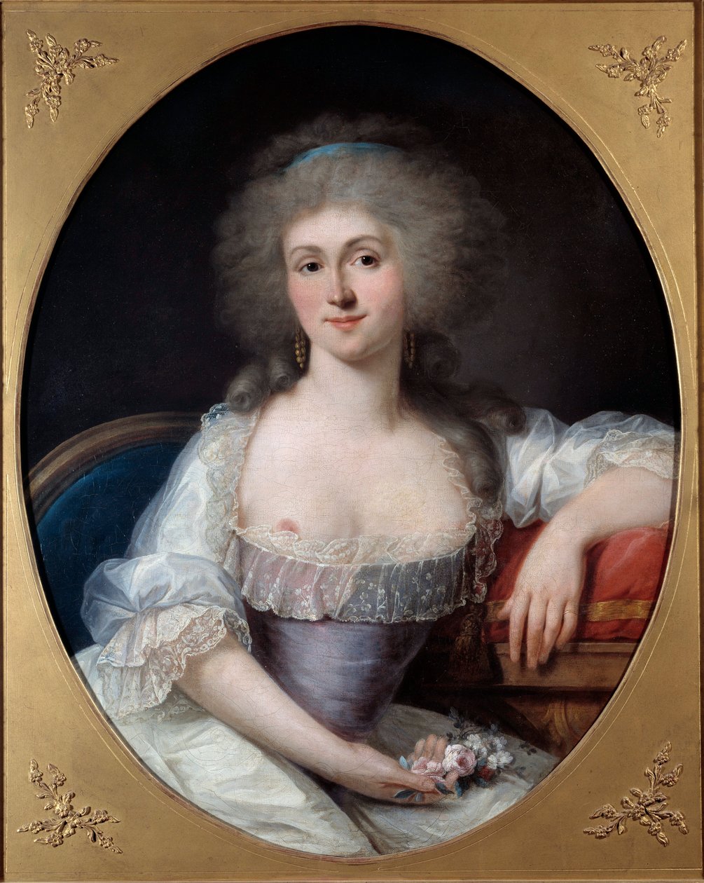Portrait of Marie Therese Louise de Savoie Carignan, Princess de Lamballe by Joseph Siffred Duplessis