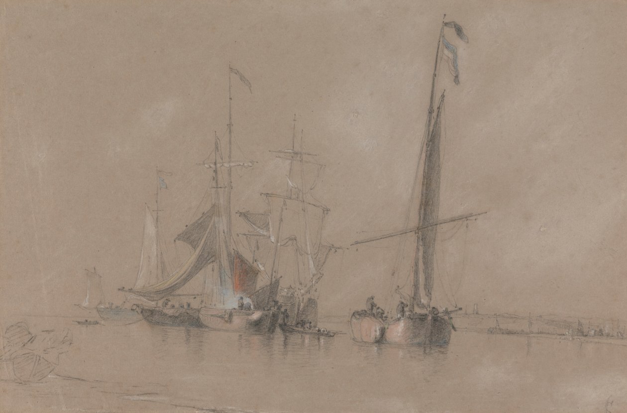 Shipping off the Coast near Corton by Joseph Stannard