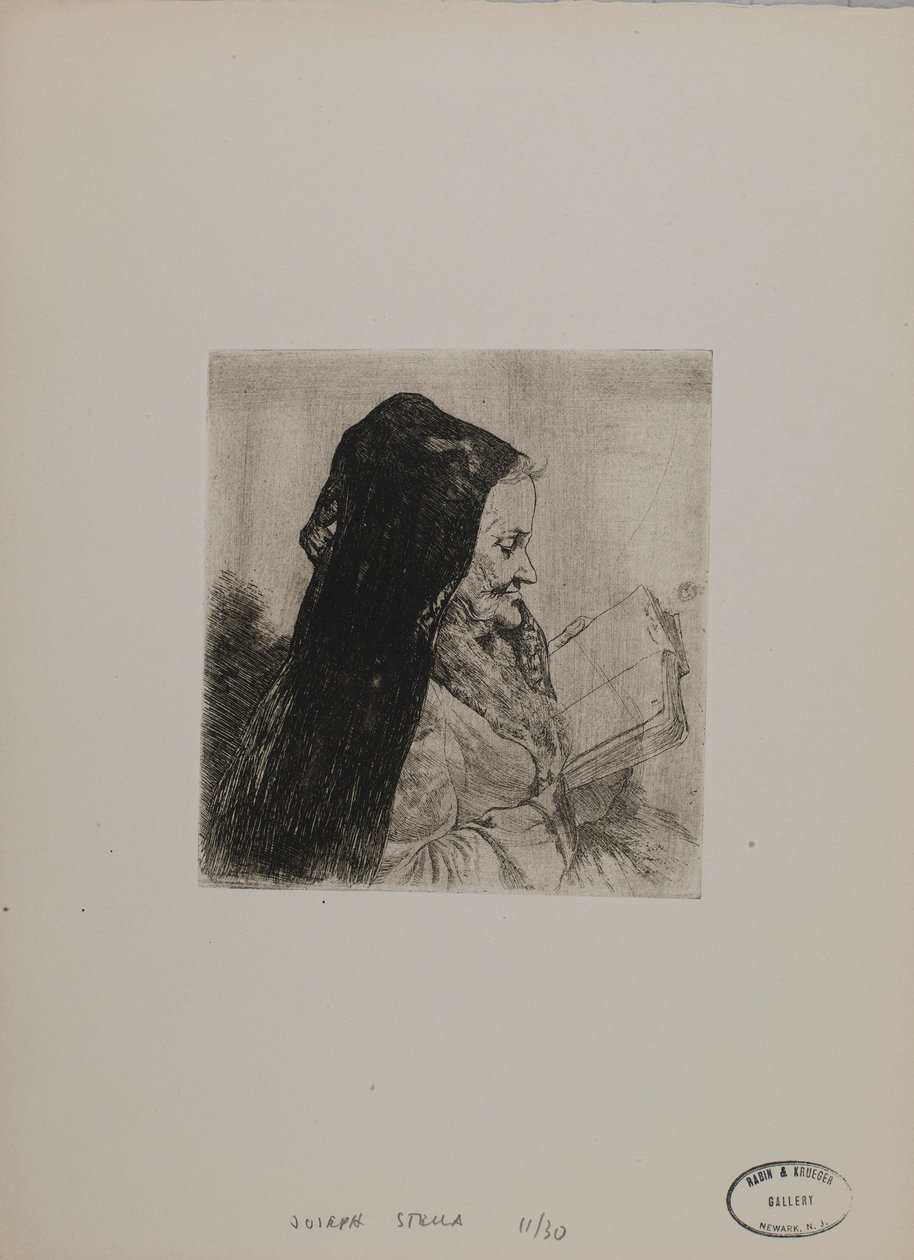 Untitled--Old Woman Reading by Joseph Stella