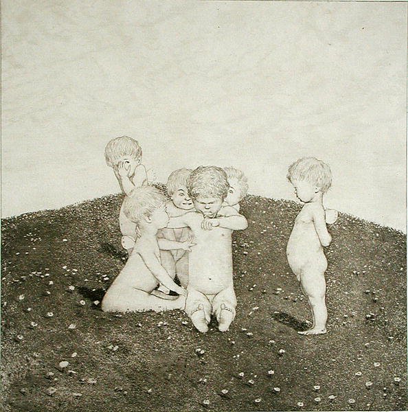 Cherubs Playing in a Meadow by Joseph Uhl