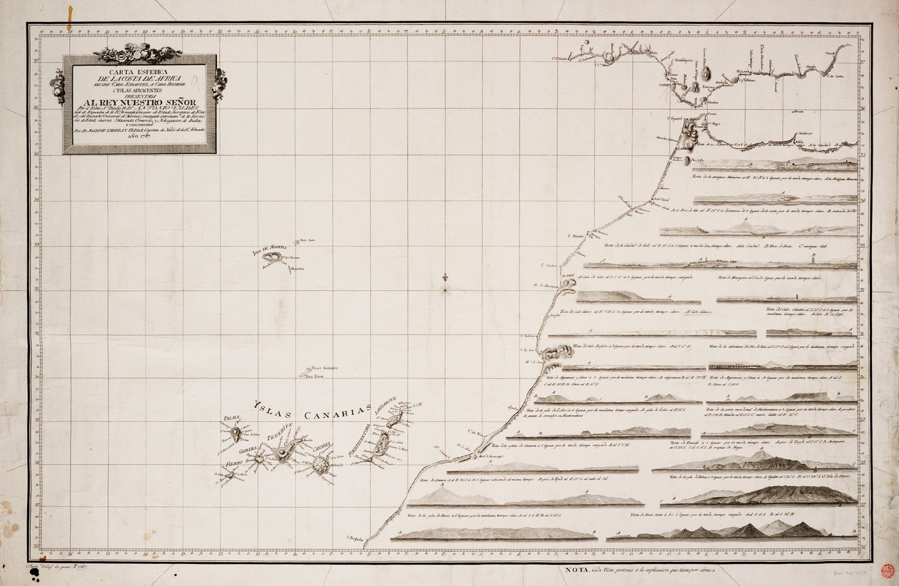 Map of the West Coast of Africa and the Canary Islands by Joseph Varelay Ulloa