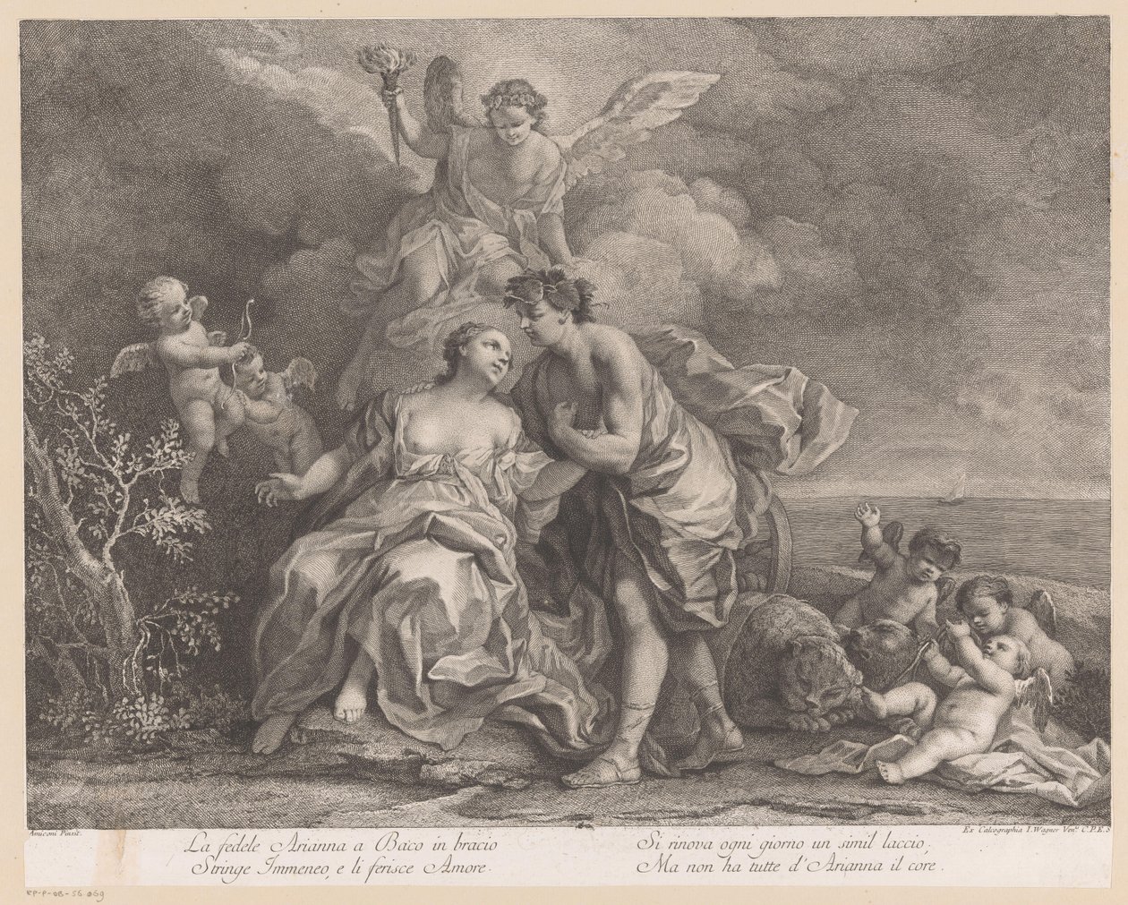 Bacchus and Ariadne on the Island of Naxos by Joseph Wagner (possibly)