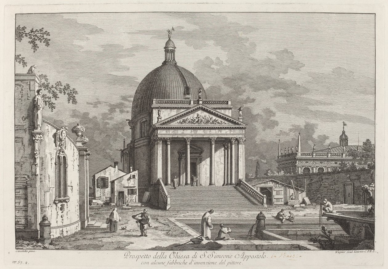 View of the Church of St. Simeon the Apostle by Joseph Wagner after Canaletto
