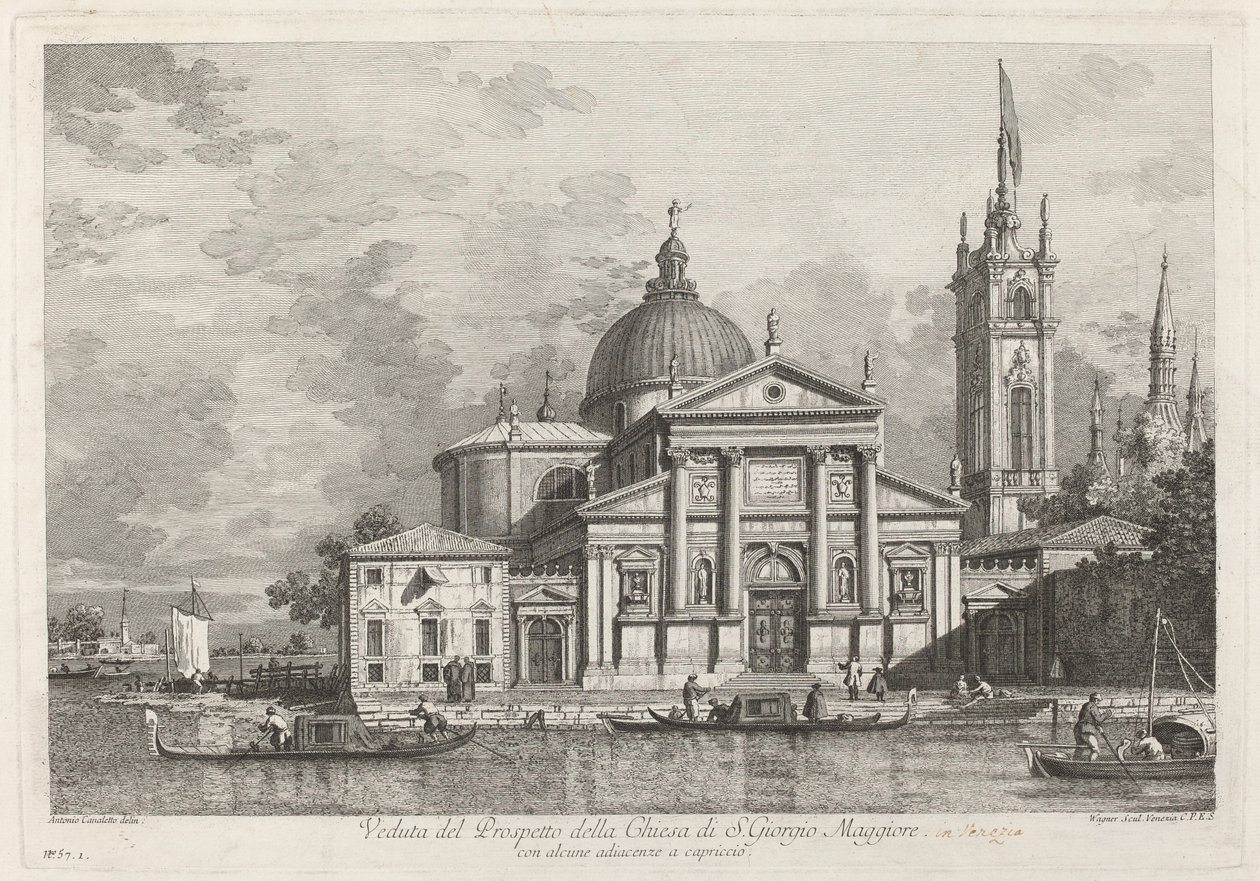 View of the Prospect of the Church of San Giorgio Maggiore by Joseph Wagner after Canaletto
