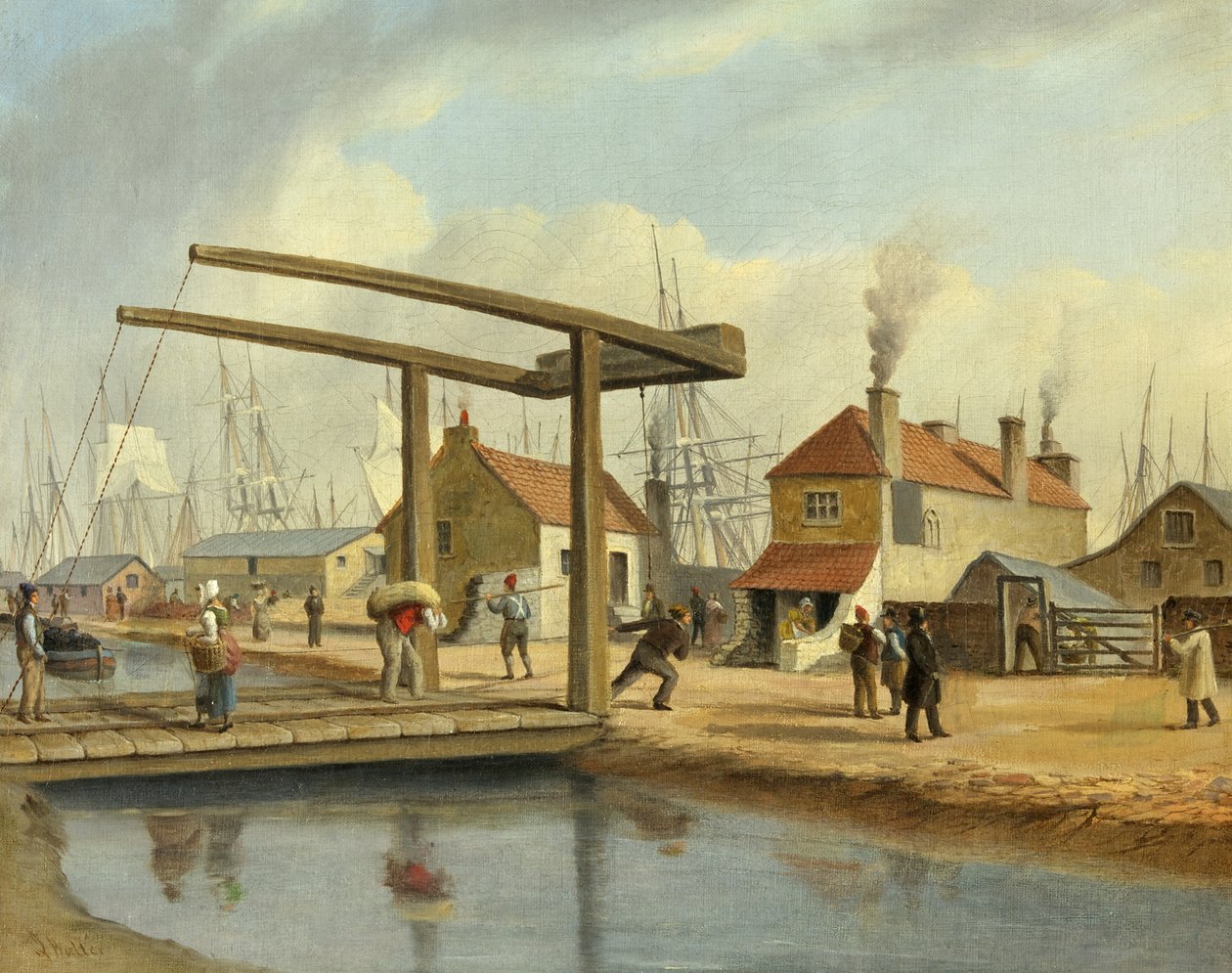 The Monmouthshire Canal at Newport by Joseph Walter