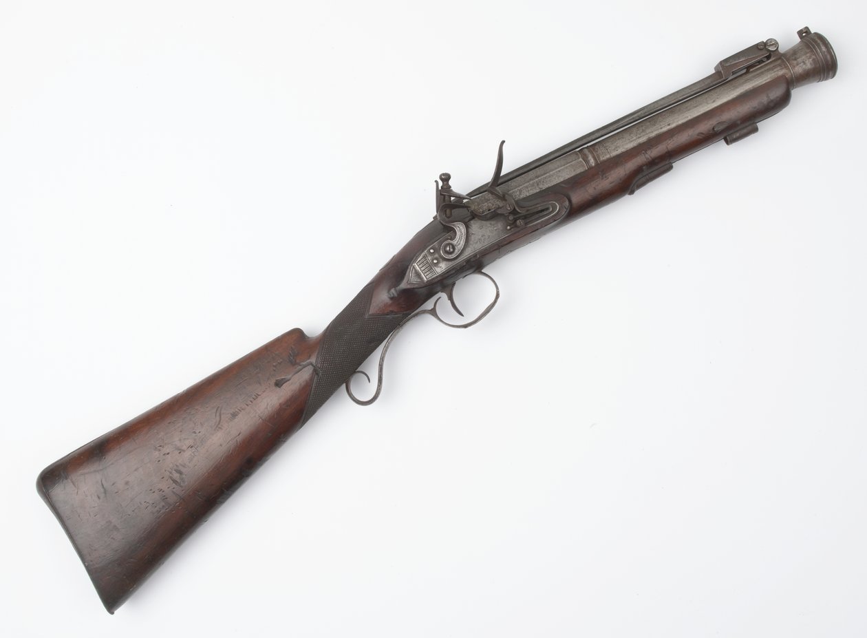 Blunderbuss with spring bayonet issued to Irish Volunteers, c.1815 by Joseph Wood